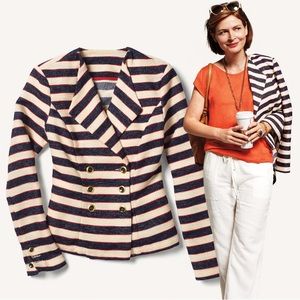 Cabi 5094 Women’s Cruise Jacket Nautical Stripe Double Breasted Blazer Sz 6